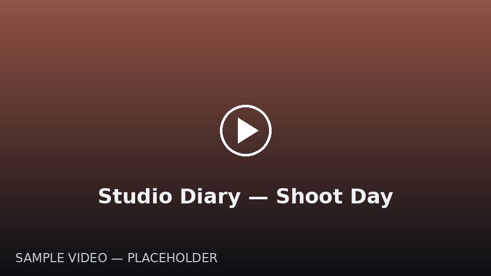 Studio Diary — Shoot Day — sample video poster